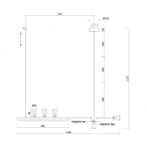 07618-120,36 Люстра Рия латунь L120