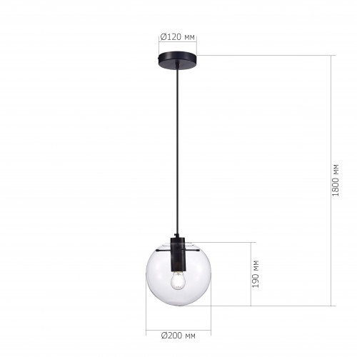 SL1056.403.01 Подвес ST-Luce Черный/Прозрачный E27 1*60W