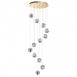 Люстра каскадная LED 60W 4000K 2800Лм JEMSTONE 5085/60L L-VISION ODL25 555 золото/прозрачный/металл/акрил 