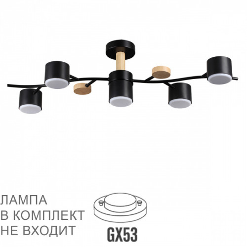Светильник потолочный 8194/5C Lumion Черный, дерево