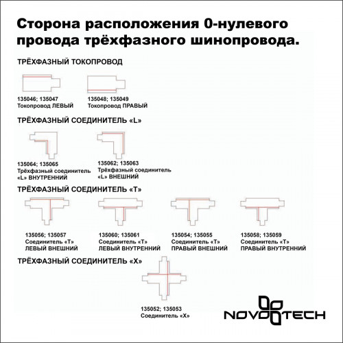 135060 PORT NT19 137 белый Соединитель "T" левый внутренний с токопроводом для трехфазн. шинопровода