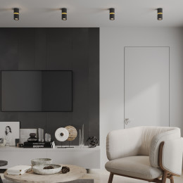 359338 OVER NT24 318 черный Светильник накладной светодиодный IP20 LED 10W/3W 3000K 1090Лм 170-265V ARISTO