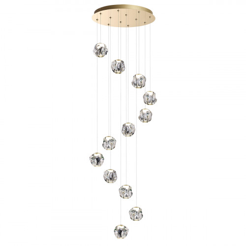 Люстра каскадная LED 60W 4000K 2800Лм JEMSTONE 5085/60L L-VISION ODL25 555 золото/прозрачный/металл/акрил 