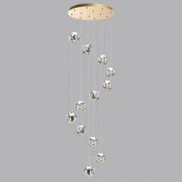 Люстра каскадная LED 60W 4000K 2800Лм JEMSTONE 5085/60L L-VISION ODL25 555 золото/прозрачный/металл/акрил 