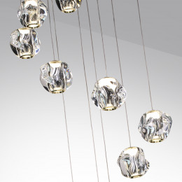 Люстра каскадная LED 60W 4000K 2800Лм JEMSTONE 5085/60L L-VISION ODL25 555 золото/прозрачный/металл/акрил 