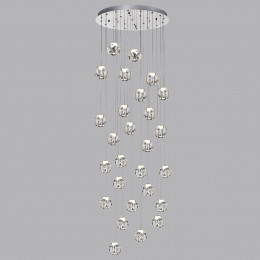 Люстра каскадная 5084/120L L-VISION ODL25 553 хром/прозрачный/металл/акрил  LED 120W 4000K 6000Лм JEMSTONE