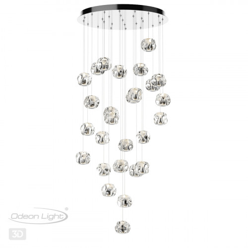 Люстра каскадная 5084/120L L-VISION ODL25 553 хром/прозрачный/металл/акрил  LED 120W 4000K 6000Лм JEMSTONE