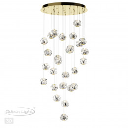 5085/120L L-VISION ODL25 555 золото/прозрачный/металл/акрил Люстра каскадная LED 120W 4000K 5500Лм JEMSTONE