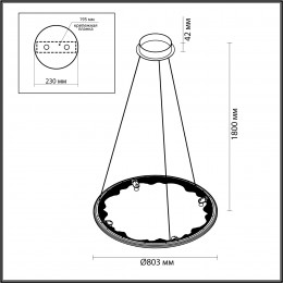 Светильник подвесной 7001/55L Odeon Light Черный