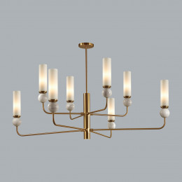 Люстра под латунь/металл/стекло 4359/8 MIDCENT ODL25 223 IP20 8* E14 40W 220V LOLLA