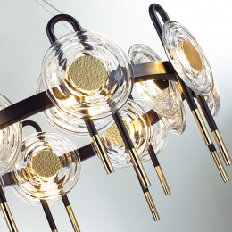 5407/92L MODERN ODL_EX25 135 черный/золото/металл/стекло Люстра LED 92W 3000K 8990Лм MAGNET