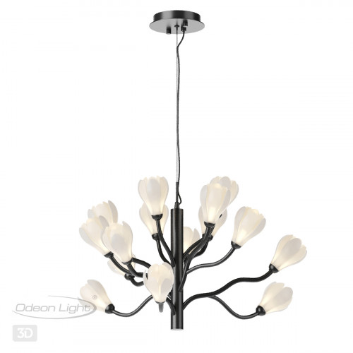 5090/15 MODERN ODL25 561 черный матовый/белый/фарфор Люстра G4 LED 15*5W GARDI