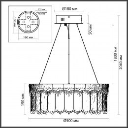 5091/60L L-VISION ODL25 563 золотой/стекло Люстра LED 60W 3700K 4968Лм CLEO