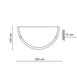 Бра стекло/белое E27 1*100Вт 300х150 DUNA 053 золото GLASSI SN 184