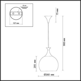 Светильник подвесной 2094/1 Odeon Light Коричневый/мозаика