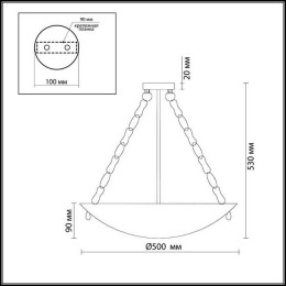 Люстра 2094/5C Odeon Light Коричневый/мозаика