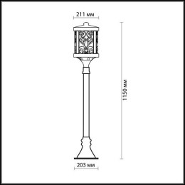 2286/1A NATURE ODL12 591 патина коричневый Уличный светильник 126см IP44 E27 100W 220V LAGRA
