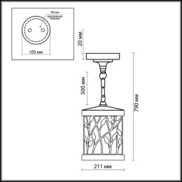Светильник уличный 2287/1 Odeon Light Коричневая патина