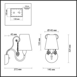 Светильник настенный 3393/1W Odeon Light Матовое золото с серебряной патиной