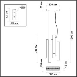 Люстра 4014/99L Odeon Light Черный/белый