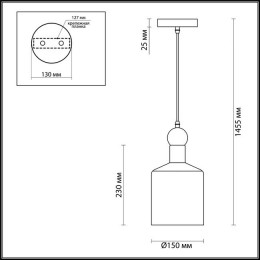 Светильник подвесной 4085/1 Odeon Light Темн.серый/золотой