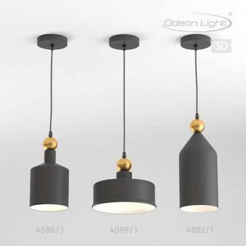 Светильник подвесной 4085/1 Odeon Light Темн.серый/золотой
