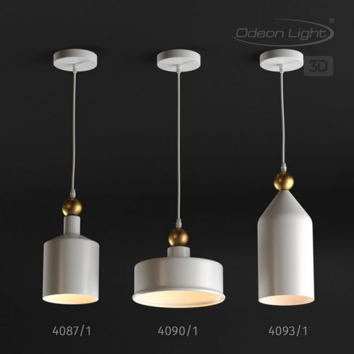 Светильник подвесной 4090/1 Odeon Light Белый/золотой