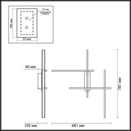 Светильник настенный 3890/36WL Odeon Light Черный