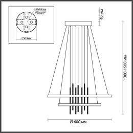 Светильник подвесной 3901/63L Odeon Light Золотистый/янтарный