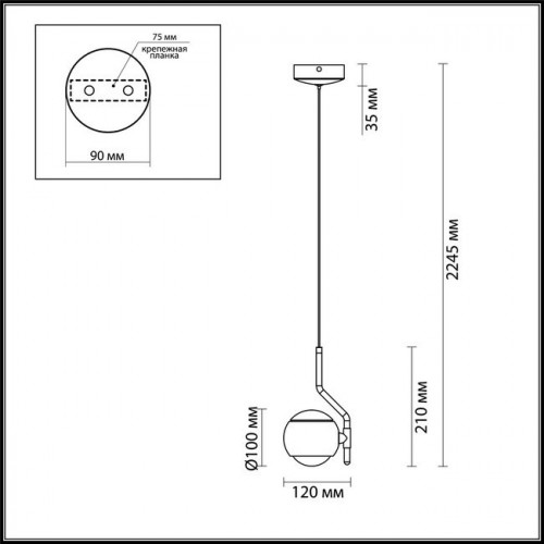 Светильник подвесной 3915/9L Odeon Light Золотистый