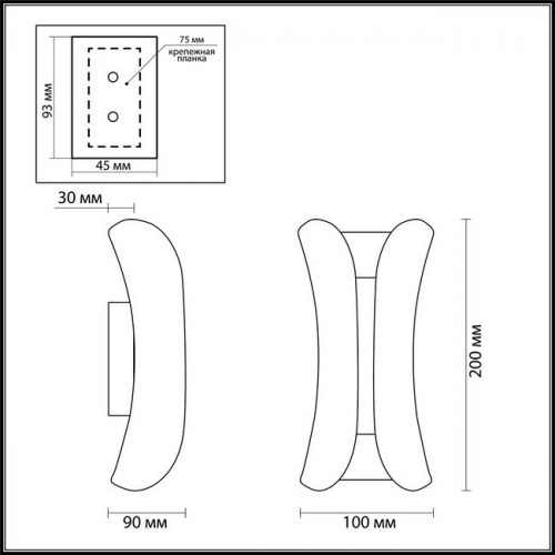 Светильник настенный 3886/6WG Odeon Light Белый/золотистый