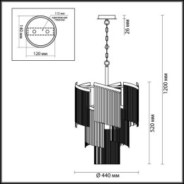 Люстра 4630/7 Odeon Light Серебристый/стекло/металл.цепочки