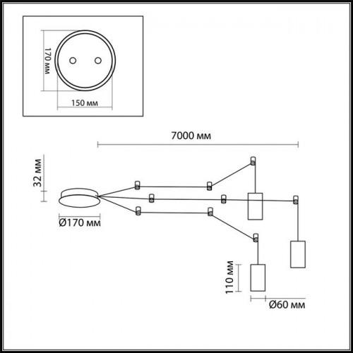 Светильник подвесной 3898/3 Odeon Light Черный/золотистый