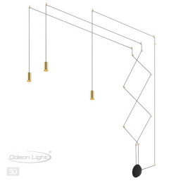 Светильник подвесной 3898/3 Odeon Light Черный/золотистый