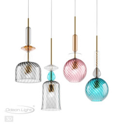 Светильник подвесной 4646/1 Odeon Light Золотой/коричневый/разноцветный