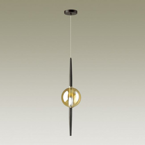 Светильник подвесной 4684/1 Odeon Light Черный/янтарный