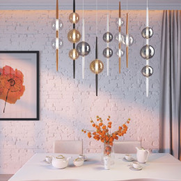 Светильник подвесной 4684/1 Odeon Light Черный/янтарный