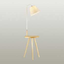 Торшер 4667/1F Odeon Light Светлое дерево/рогожка