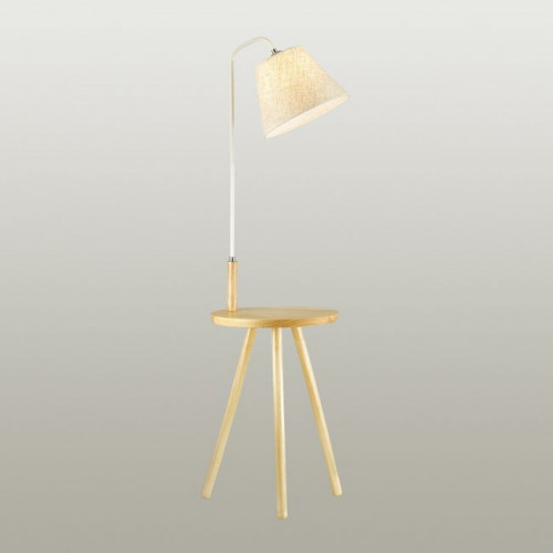 Торшер 4667/1F Odeon Light Светлое дерево/рогожка