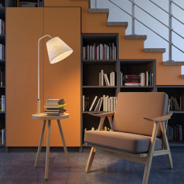 Торшер 4667/1F Odeon Light Светлое дерево/рогожка