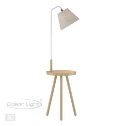 Торшер 4667/1F Odeon Light Светлое дерево/рогожка