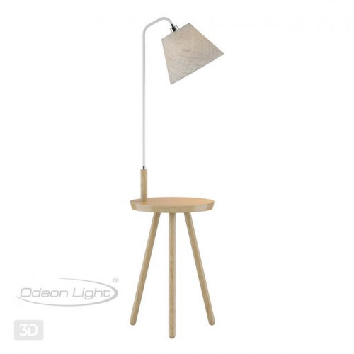 Торшер 4667/1F Odeon Light Светлое дерево/рогожка