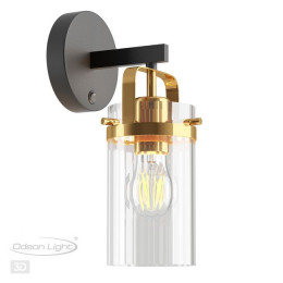 Светильник настенный 4653/1W Odeon Light Черный/золотой/прозрачный