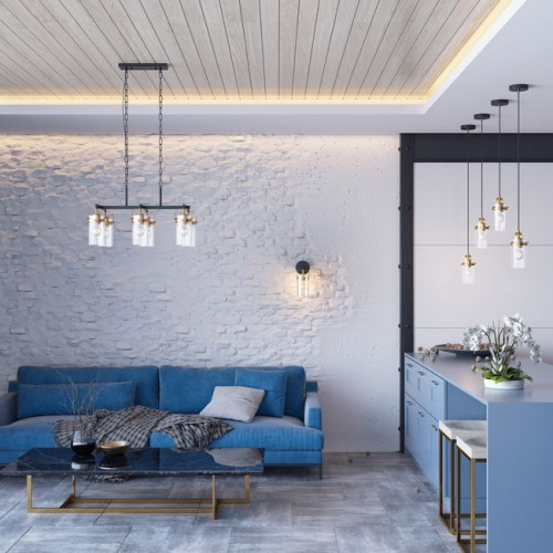 Светильник подвесной 4653/1 Odeon Light Черный/золотой/прозрачный