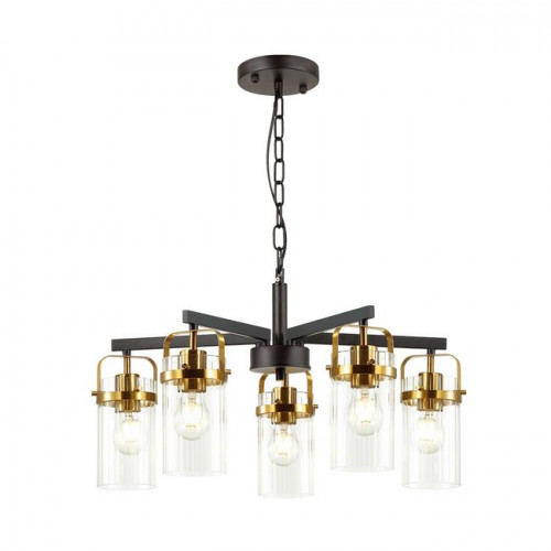 Люстра 4653/5 Odeon Light Черный/золотой/прозрачный
