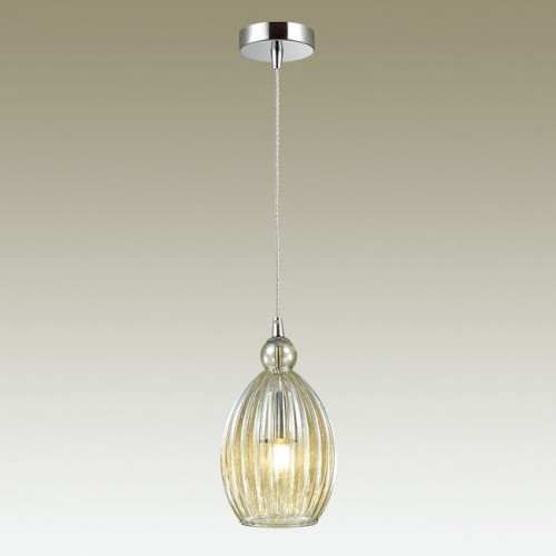 Светильник подвесной 4711/1 Odeon Light 'коньячный'/хром
