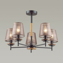 Люстра 4498/5C Lumion Черный, дерево, коричневый