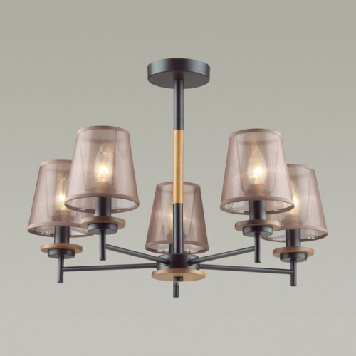Люстра 4498/5C Lumion Черный, дерево, коричневый
