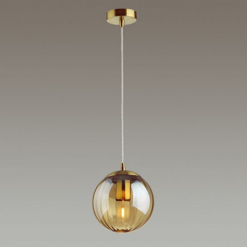 Светильник подвесной 4758/1 Odeon Light Янтарный/бронзовый