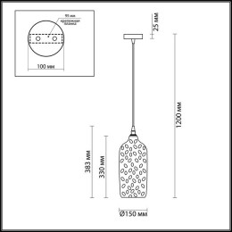 Светильник подвесной 4769/1 Odeon Light Янтарный/бронзовый